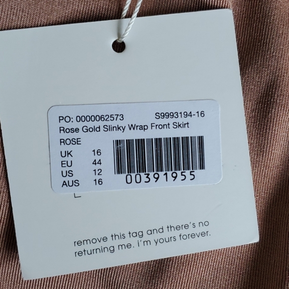 Misguided rose gold slinky wrap front skirt- US 12 - Picture 2 of 3